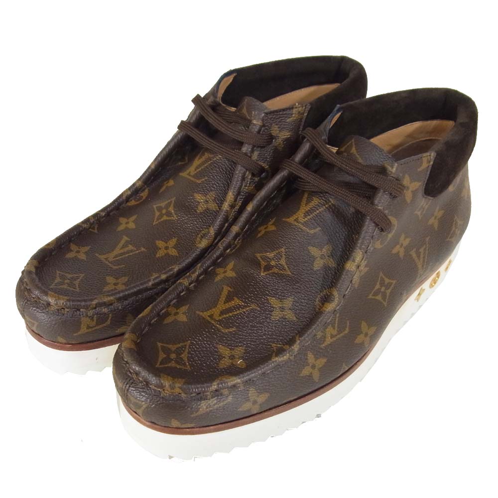 LOUIS VUITTON ルイ・ヴィトン 1A81E8 LVモッズ ライン アンクル モノグラム ワラビー ブーツ ブラウン系 8【極上美品】【中古】