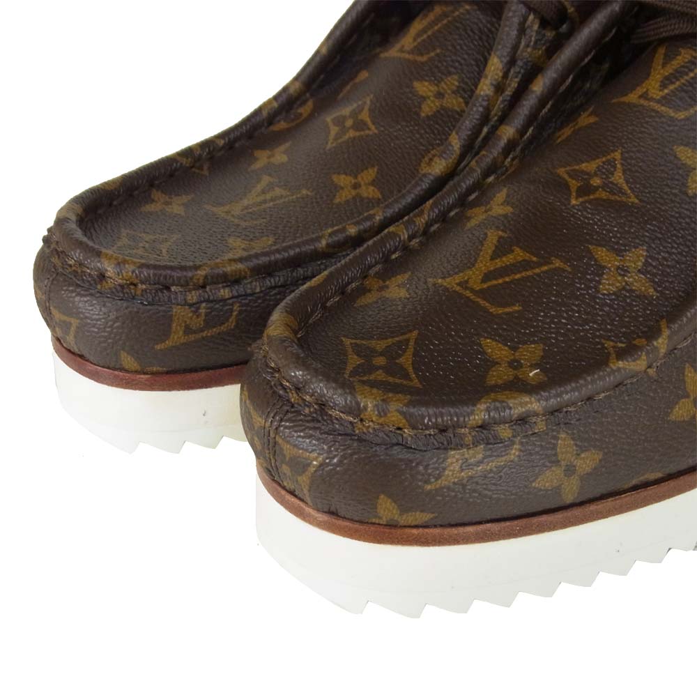 LOUIS VUITTON ルイ・ヴィトン 1A81E8 LVモッズ ライン アンクル モノグラム ワラビー ブーツ ブラウン系 8【極上美品】【中古】