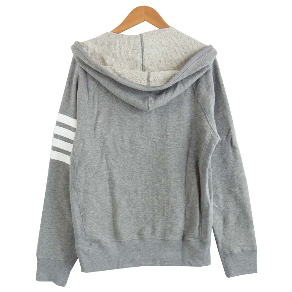 THOM BROWNE トムブラウン A0145D30150 FULL ZIP HOODIE  ライン フルジップ フーディ グレー系 2【新古品】【未使用】【中古】