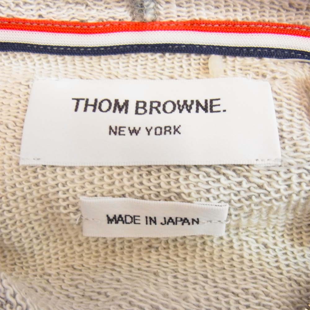 THOM BROWNE トムブラウン A0145D30150 FULL ZIP HOODIE  ライン フルジップ フーディ グレー系 2【新古品】【未使用】【中古】