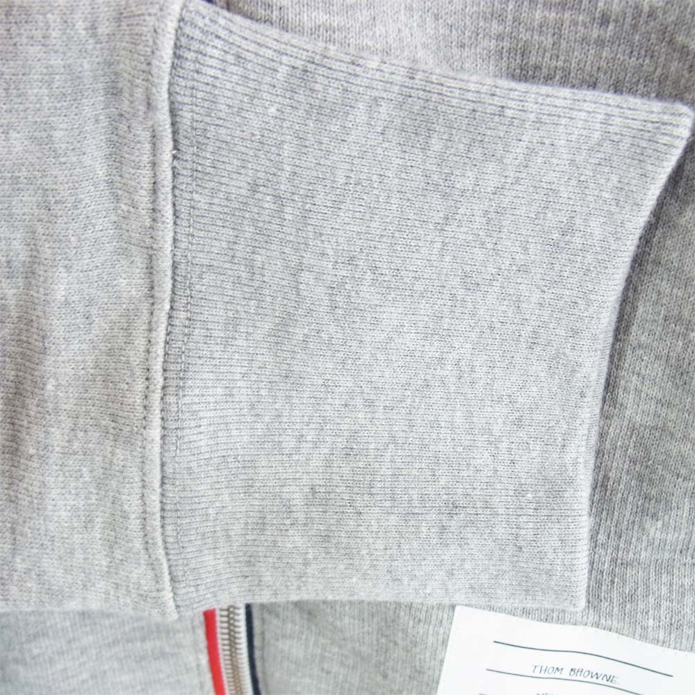 THOM BROWNE トムブラウン A0145D30150 FULL ZIP HOODIE  ライン フルジップ フーディ グレー系 2【新古品】【未使用】【中古】