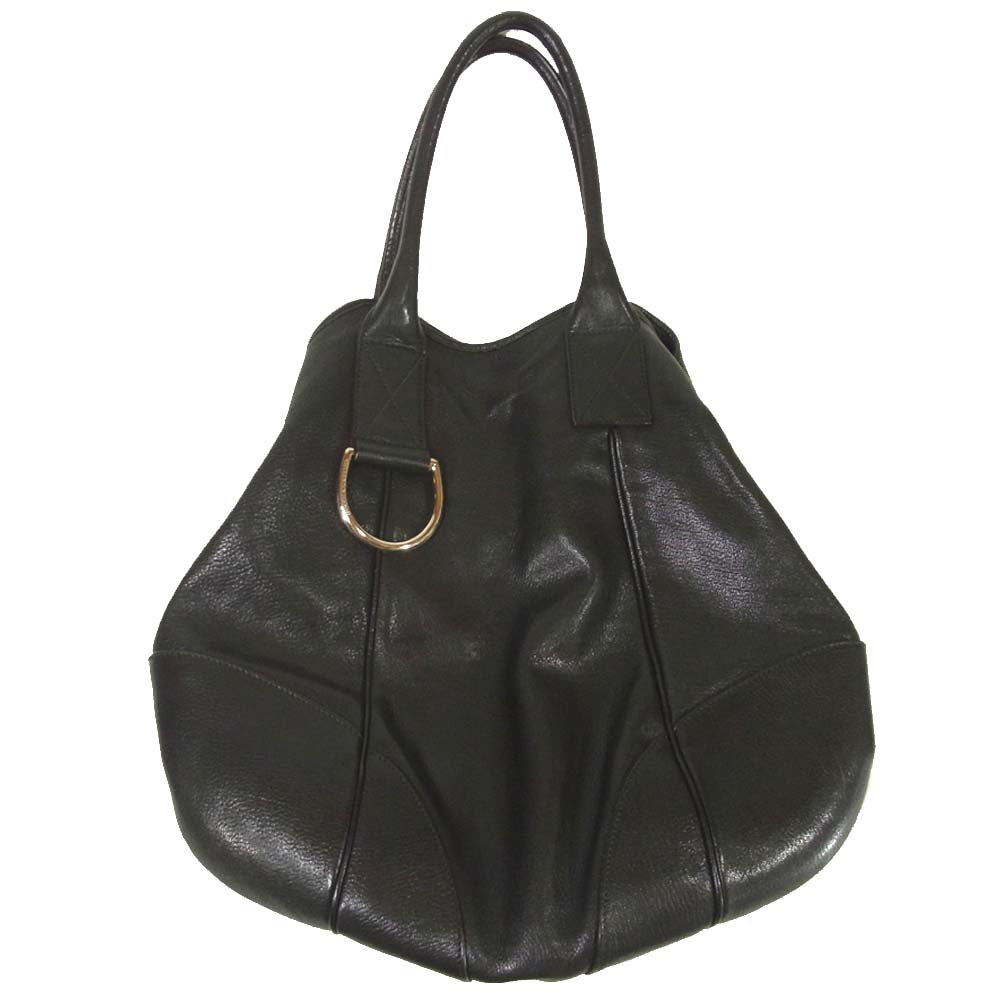 DOLCE&GABBANA ドルチェアンドガッバーナ 内側レオパード トート バッグ イタリア製 ブラック系【中古】