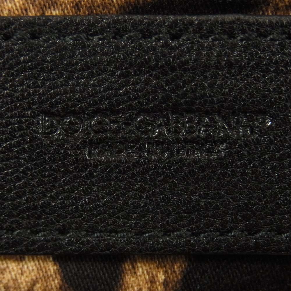 DOLCE&GABBANA ドルチェアンドガッバーナ 内側レオパード トート バッグ イタリア製 ブラック系【中古】