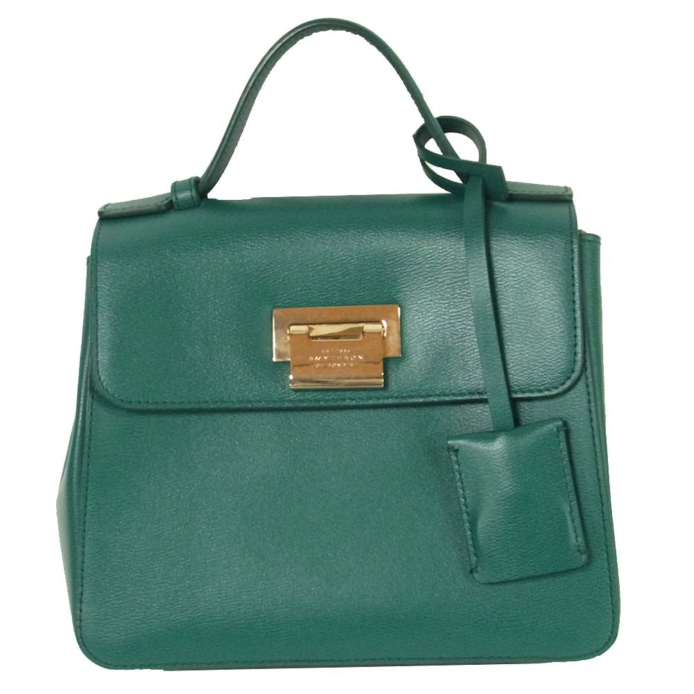 SMYTHSON スマイソン Grosvenor グロブナー ショルダー バッグ 2way イタリア製 グリーン系【中古】