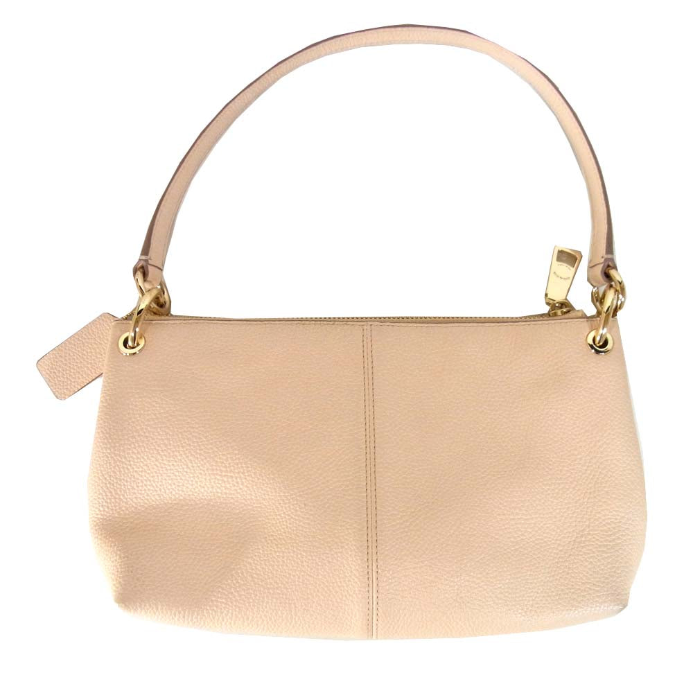 COACH コーチ F33521 チャーリー エンボスド ホース アンド キャリッジ レザー バッグ ピンクベージュ系【中古】
