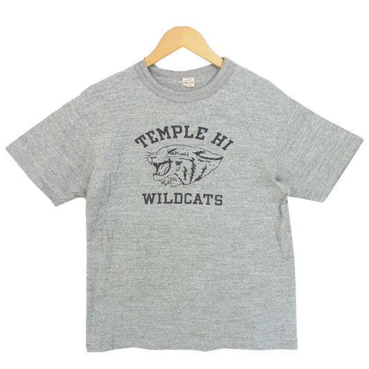 WAREHOUSE ウエアハウス TEMPLE HI WILDCATS メランジ Tシャツ グレー系 M【中古】