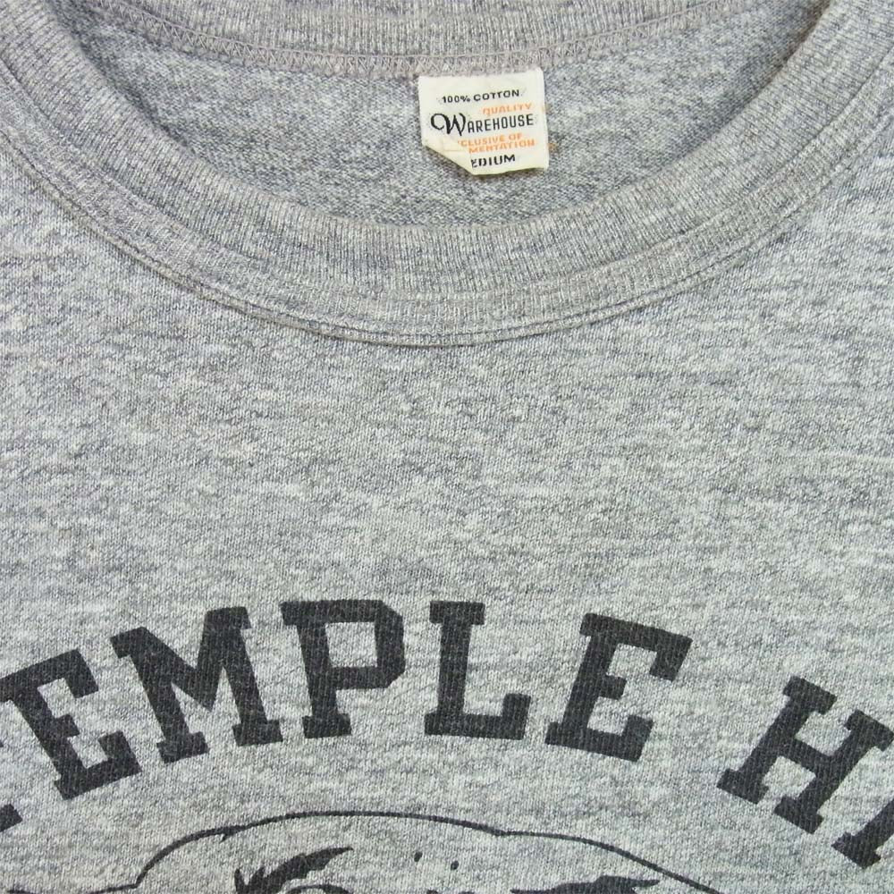 WAREHOUSE ウエアハウス TEMPLE HI WILDCATS メランジ Tシャツ グレー系 M【中古】