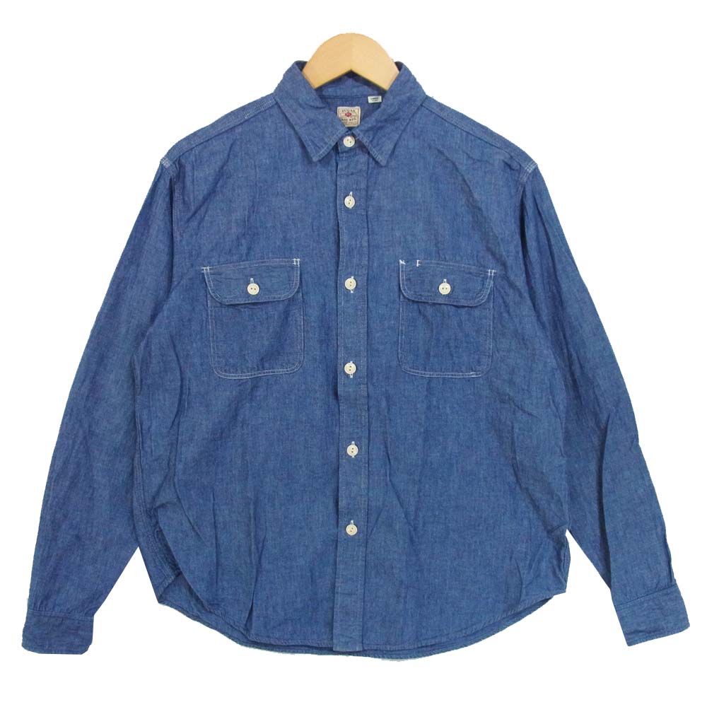 SUGAR CANE シュガーケーン SC25677 シャンブレー ワークシャツ インディゴブルー系 L【中古】