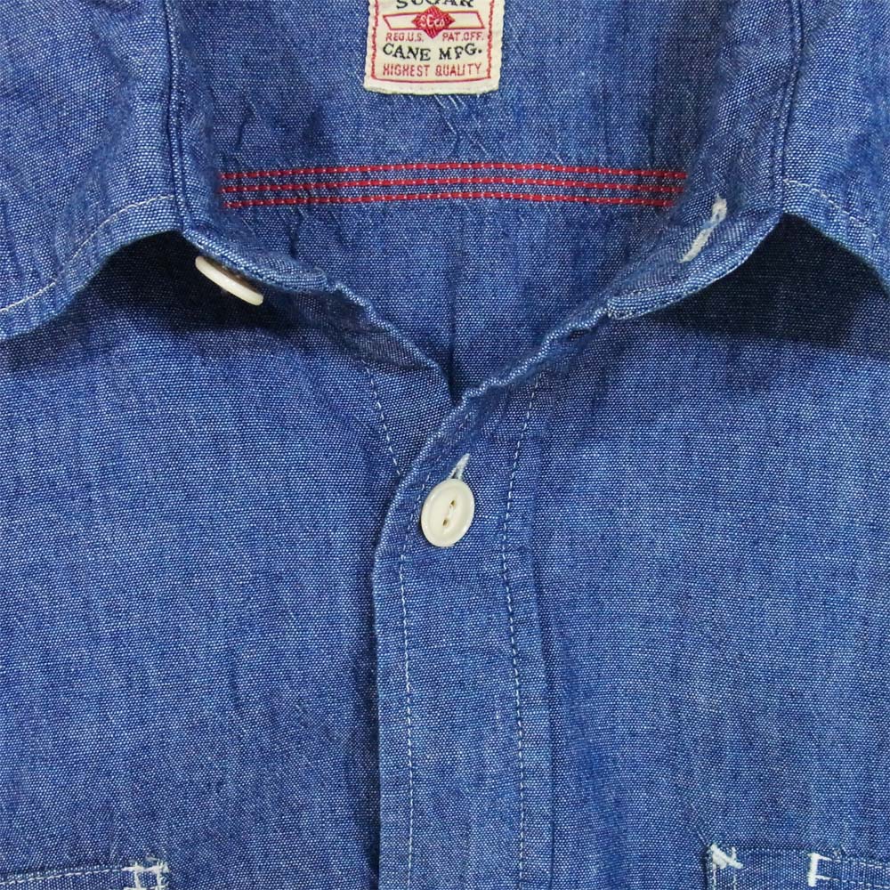 SUGAR CANE シュガーケーン SC25677 シャンブレー ワークシャツ インディゴブルー系 L【中古】