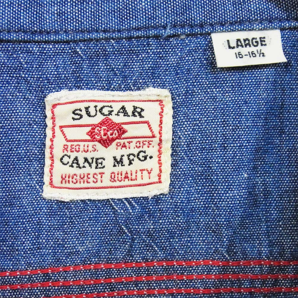 SUGAR CANE シュガーケーン SC25677 シャンブレー ワークシャツ インディゴブルー系 L【中古】