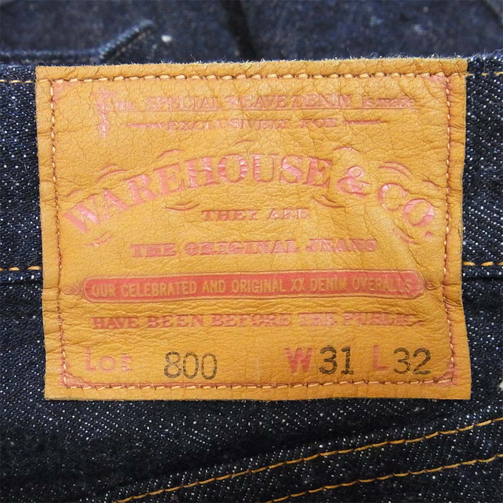 WAREHOUSE ウエアハウス Lot800 スタンダード リジッド デニムパンツ インディゴブルー系 W31【美品】【中古】