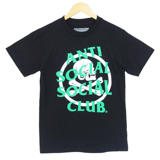 NEIGHBORHOOD ネイバーフッド アンチソーシャルソーシャルクラブ ANTI SOCIAL SOCIAL CLUB スカル プリント Tシャツ ブラック系 S【中古】