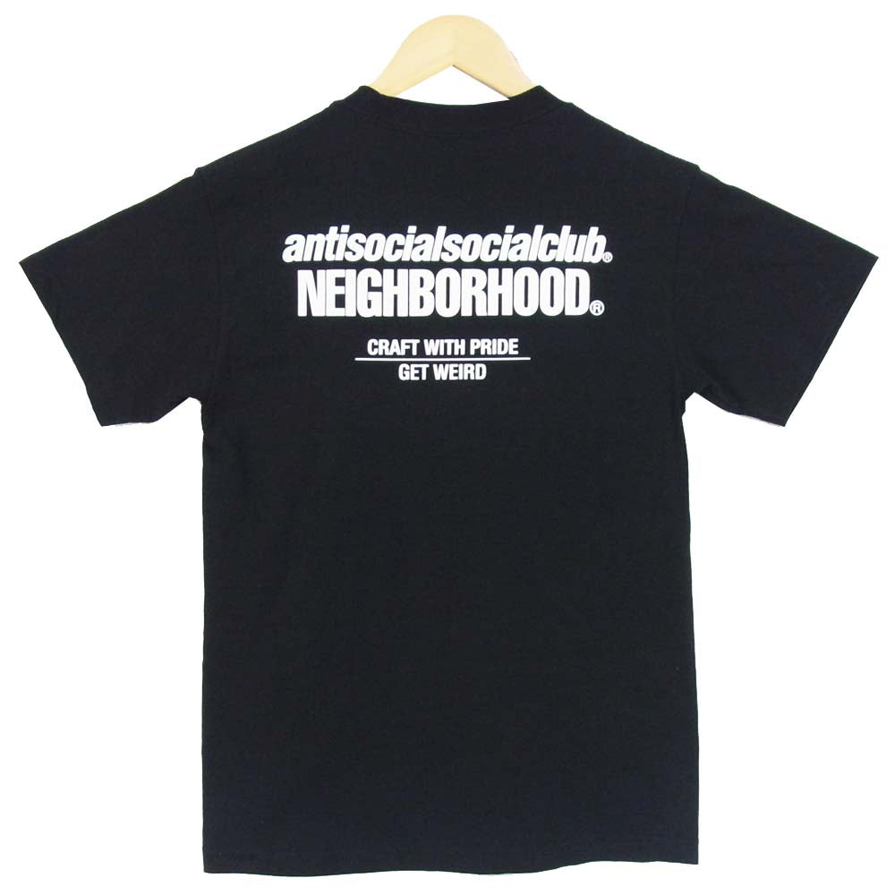 NEIGHBORHOOD ネイバーフッド アンチソーシャルソーシャルクラブ ANTI SOCIAL SOCIAL CLUB スカル プリント Tシャツ ブラック系 S【中古】