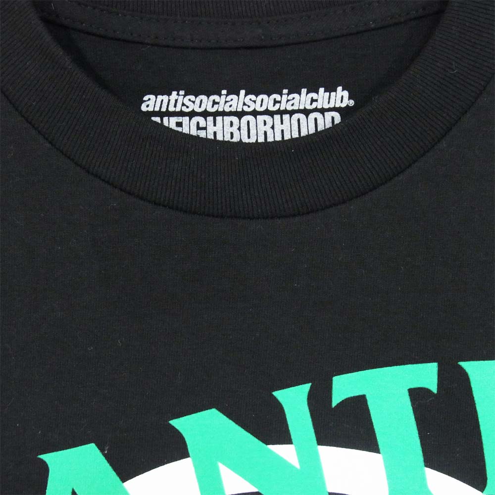 NEIGHBORHOOD ネイバーフッド アンチソーシャルソーシャルクラブ ANTI SOCIAL SOCIAL CLUB スカル プリント Tシャツ ブラック系 S【中古】