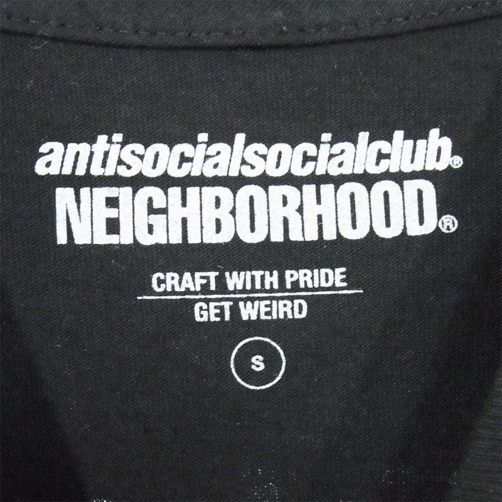 NEIGHBORHOOD ネイバーフッド アンチソーシャルソーシャルクラブ ANTI SOCIAL SOCIAL CLUB スカル プリント Tシャツ ブラック系 S【中古】