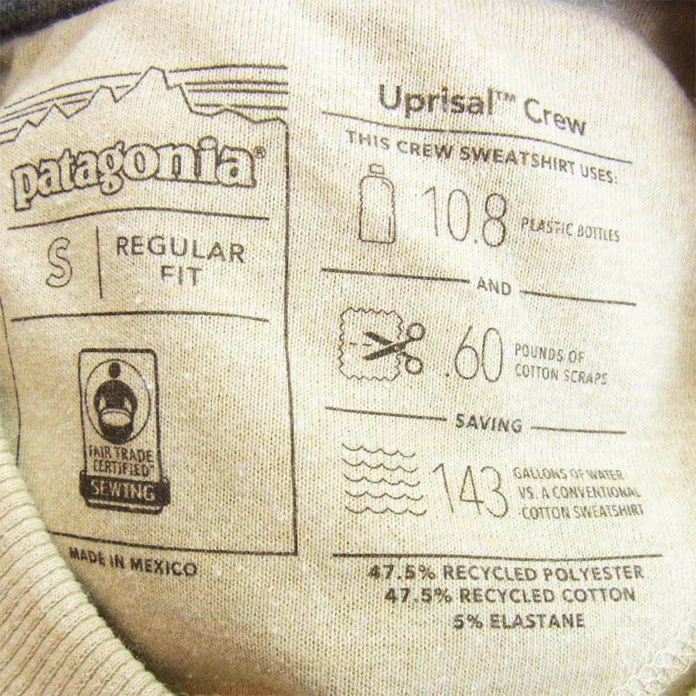 patagonia パタゴニア 39543  P-6 Label Uprisal Crew Sweatshirt ラベル アップライザル クルー スウェットシャツ ベージュ系 S【新古品】【未使用】【中古】