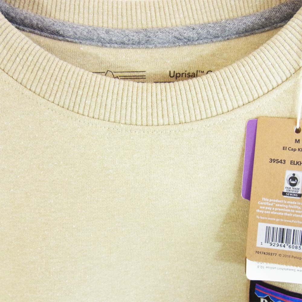 patagonia パタゴニア 39543  P-6 Label Uprisal Crew Sweatshirt ラベル アップライザル クルー スウェットシャツ ベージュ系 M【新古品】【未使用】【中古】