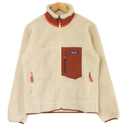 patagonia パタゴニア 23056 Classic Retro-X Jacket クラシック レトロX フリース ジャケット Natural w/Barn Red ベージュ系 S【極上美品】【中古】