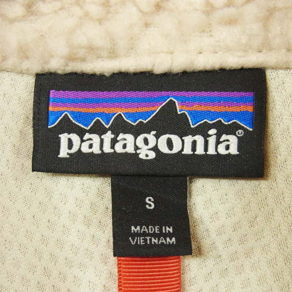 patagonia パタゴニア 23056 Classic Retro-X Jacket クラシック レトロX フリース ジャケット Natural w/Barn Red ベージュ系 S【極上美品】【中古】