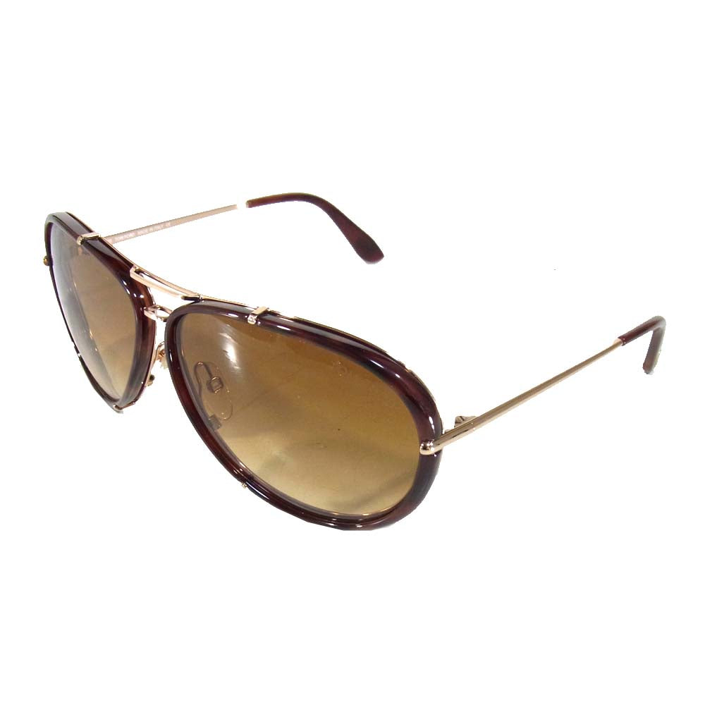TOM FORD トムフォード Cyrille シリル ティアドロップ メタルフレーム サングラス ブラウン系 63□10 135【美品】【中古】