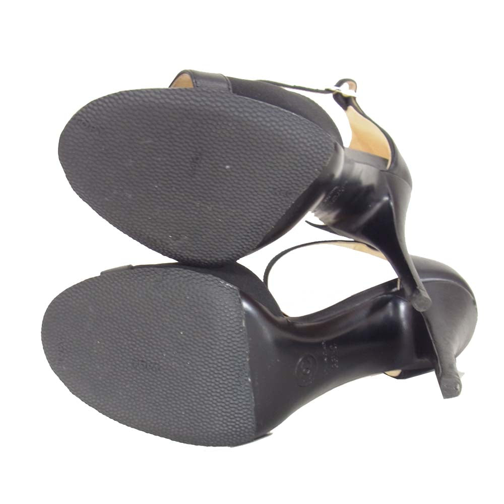 CHANEL シャネル ココマーク ヒール サンダル ブラック系 36 1/2C【中古】