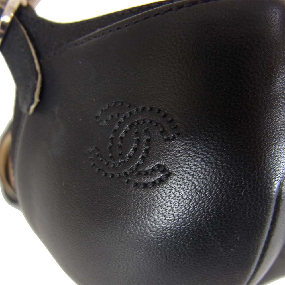 CHANEL シャネル ココマーク ヒール サンダル ブラック系 36 1/2C【中古】