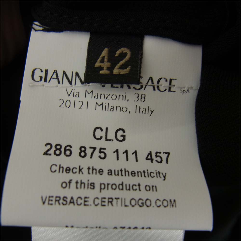 VERSACE ヴェルサーチ 国内正規品 アシンメトリー ドレス ブラック系 42【中古】