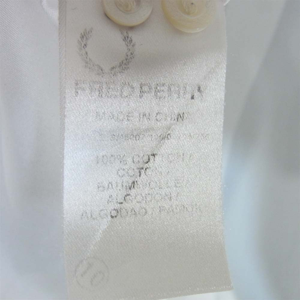 RAF SIMONS ラフシモンズ フレッドペリー Fred Perry 胸刺繍 ボタンダウン ウィングカラー シャツ ホワイト系 XS【中古】