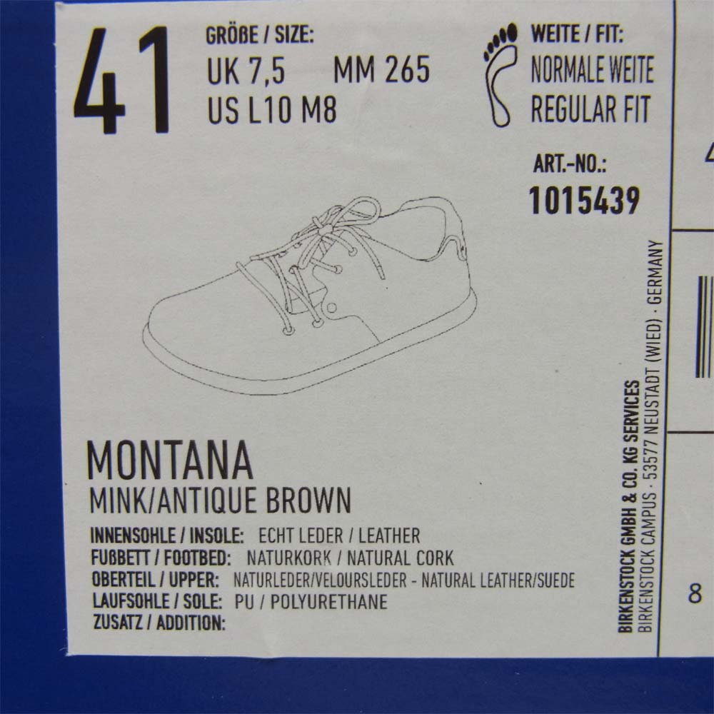 BIRKENSTOCK ビルケンシュトック 1015439 MONTANA モンタナ MINK ANTIQUE BROWN アンティークブラウン クロッグ サンダル ブラウン系 26.5cm【極上美品】【中古】