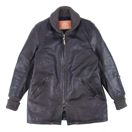 天神ワークス JC01 Car club jacket カウハイド レザー カークラブ ジャケット ダークブラウン系 38【中古】