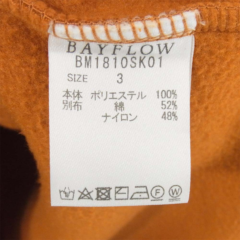 ベイフロー BM1810SK01 ナイロン切替 胸刺繍 フリース ジャケット オレンジ×ネイビー系 3【中古】
