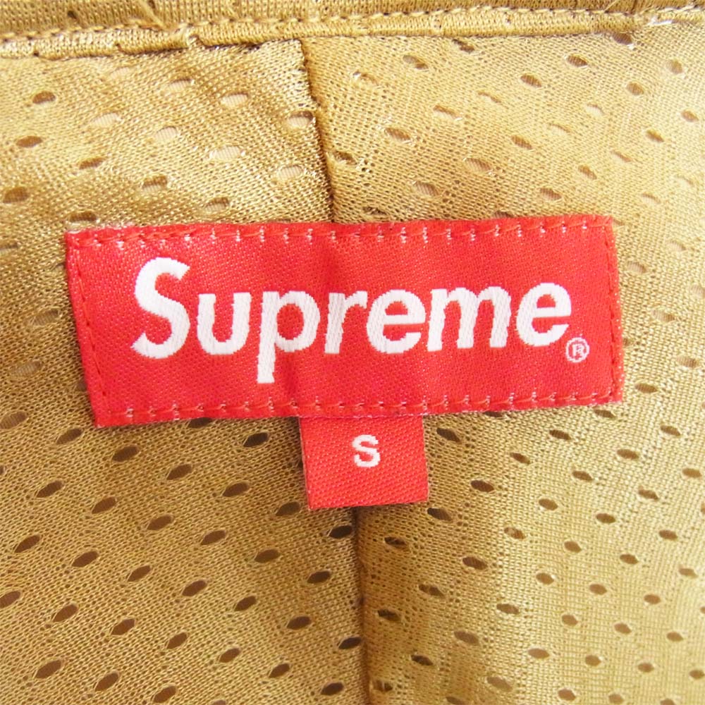 Supreme シュプリーム 18SS Reflective Taping Hooded Pullover リフレクティブ テーピングハーフジップ アノラックパーカー  ベージュ系 S【美品】【中古】