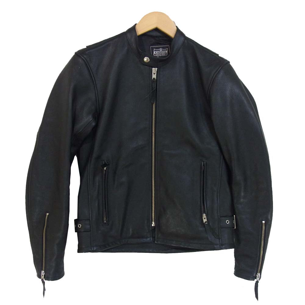 KADOYA カドヤ ES-2 シングル ライダース カウハイド 牛革 レザー ジャケット ブラック系 S【中古】