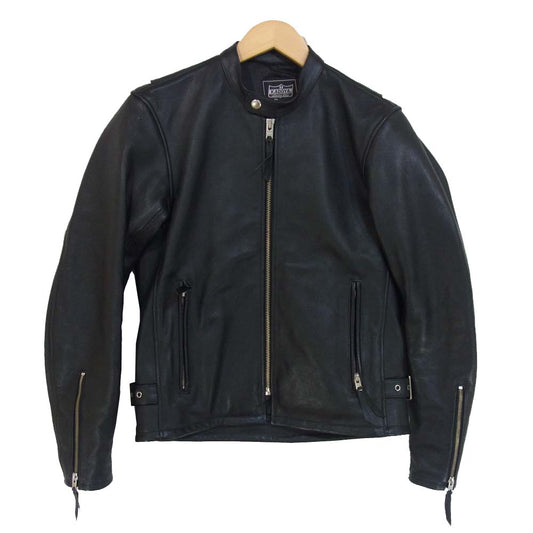 KADOYA カドヤ ES-2 シングル ライダース カウハイド 牛革 レザー ジャケット ブラック系 S【中古】