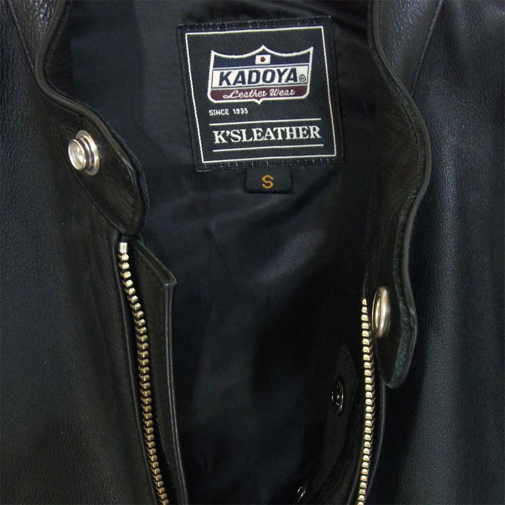 KADOYA カドヤ ES-2 シングル ライダース カウハイド 牛革 レザー ジャケット ブラック系 S【中古】