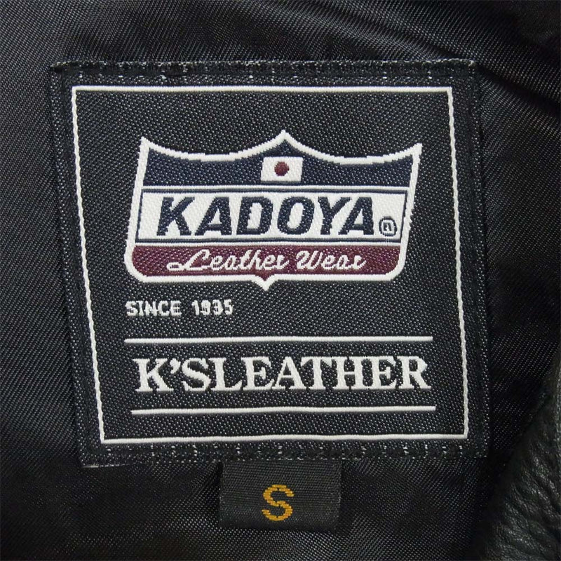 KADOYA カドヤ ES-2 シングル ライダース カウハイド 牛革 レザー ジャケット ブラック系 S【中古】