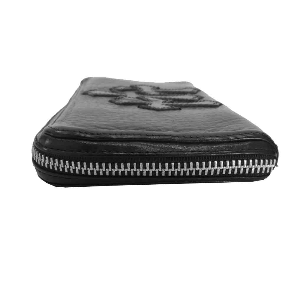 CHROME HEARTS クロムハーツ（原本無） REC F ZIP セメタリークロスパッチ ウォレット ブラック系【中古】
