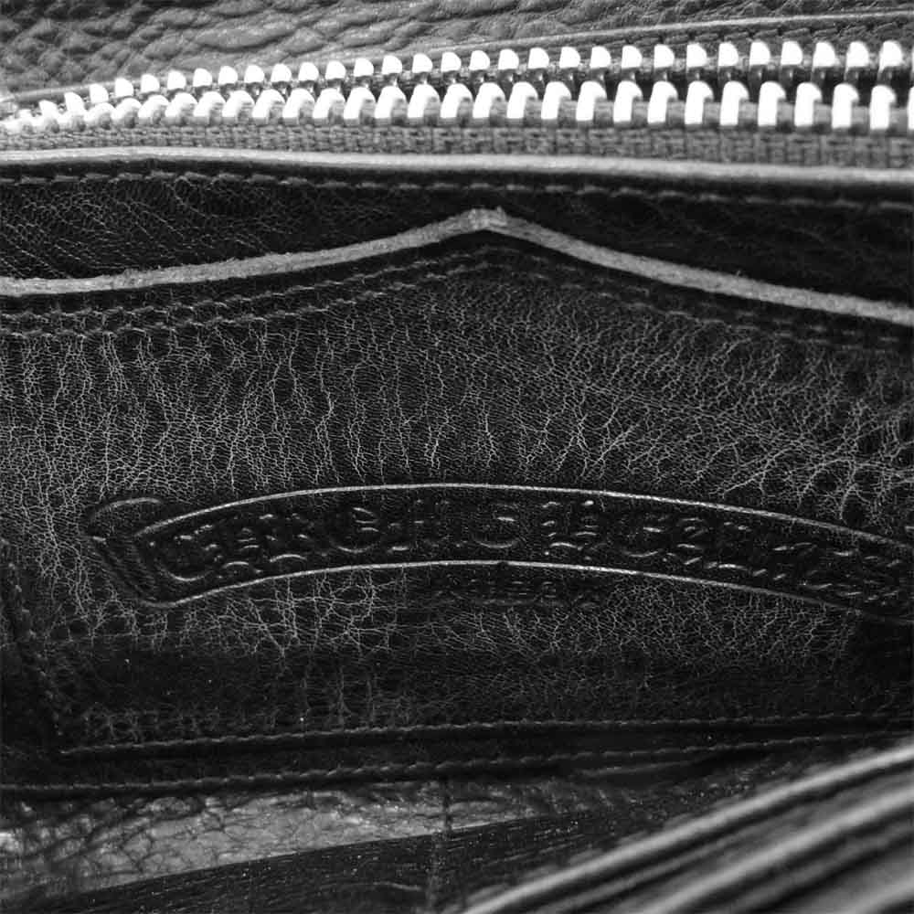 CHROME HEARTS クロムハーツ（原本無） REC F ZIP セメタリークロスパッチ ウォレット ブラック系【中古】