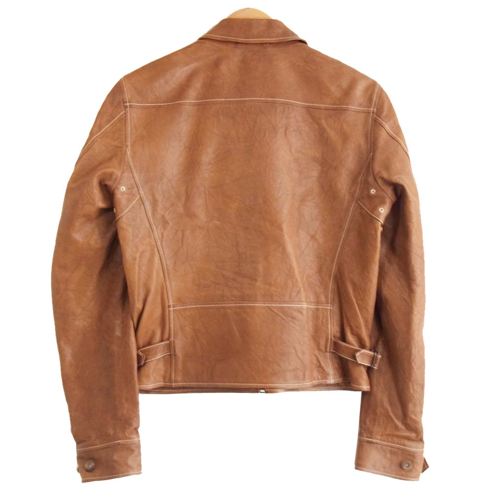 JIL SANDER ジルサンダー 国内正規品 レザー スポーツ ジャケット ブラウン系 44【中古】
