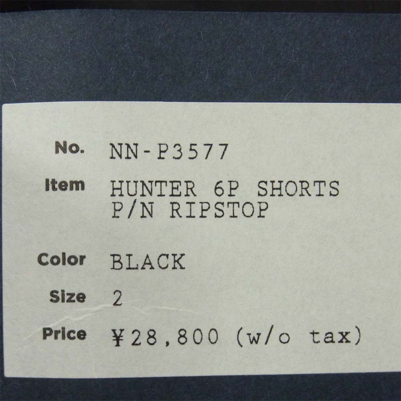 nonnative ノンネイティブ NN-P3577 UNTER 6P SHORTS PN RIPSTOP ハンター ショーツ リップストップ ブラック系 2【中古】