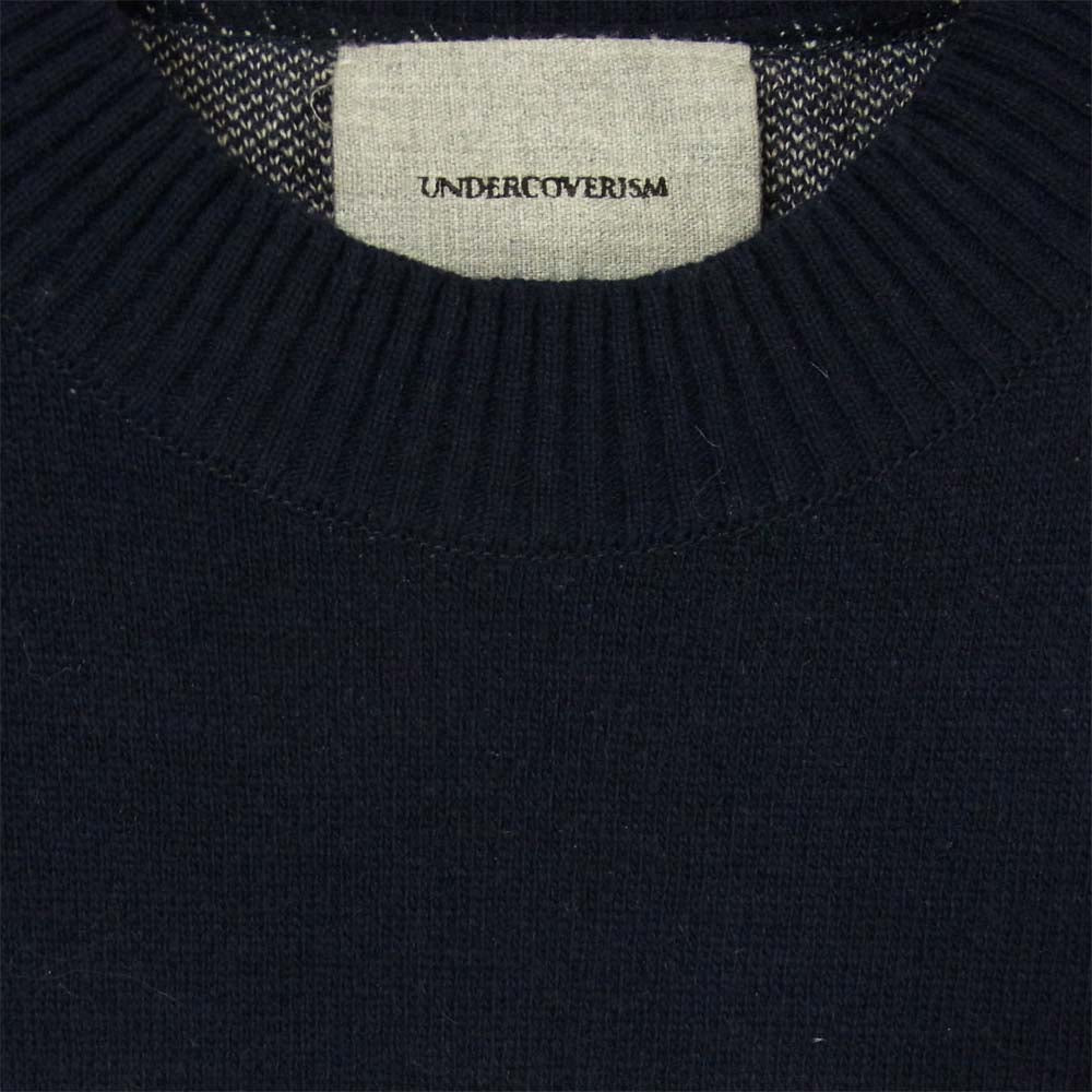 UNDERCOVER アンダーカバー L4903-1 アンダーカバイズム UNDERCOVERISM 13AW BRUIT カシミヤ混 クルーネック ニット ダークネイビー系 2【中古】