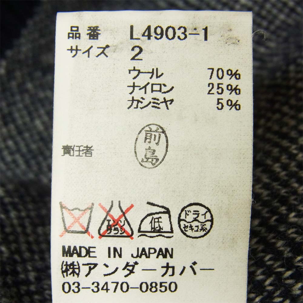UNDERCOVER アンダーカバー L4903-1 アンダーカバイズム UNDERCOVERISM 13AW BRUIT カシミヤ混 クルーネック ニット ダークネイビー系 2【中古】