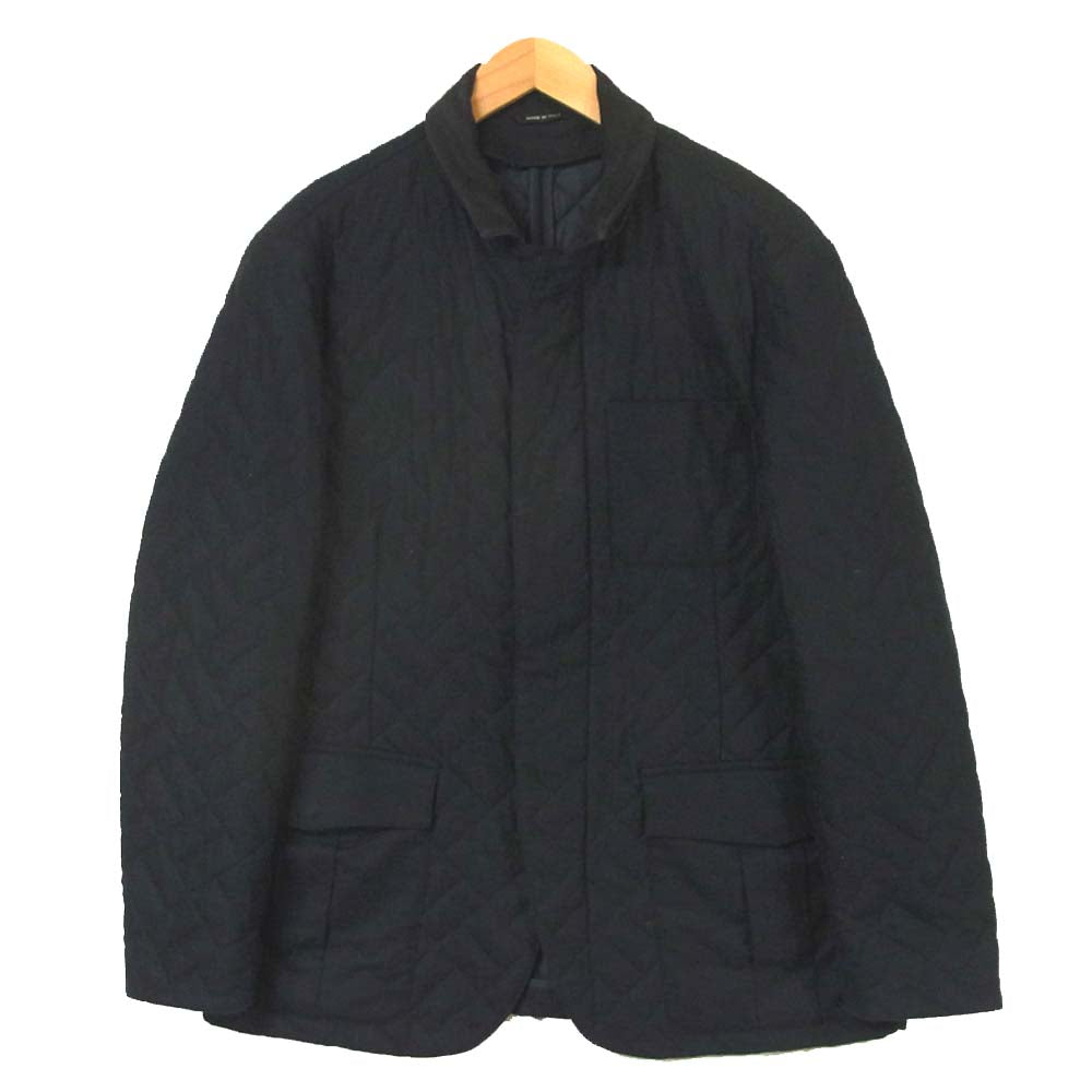 GIORGIO ARMANI ジョルジオアルマーニ WATER REPELLENT 襟スエード キルティング ジップ ジャケット ダークネイビー系【中古】