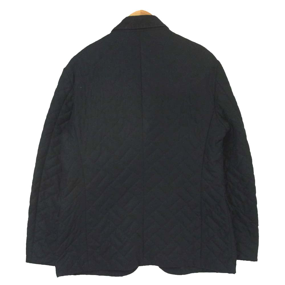 GIORGIO ARMANI ジョルジオアルマーニ WATER REPELLENT 襟スエード キルティング ジップ ジャケット ダークネイビー系【中古】