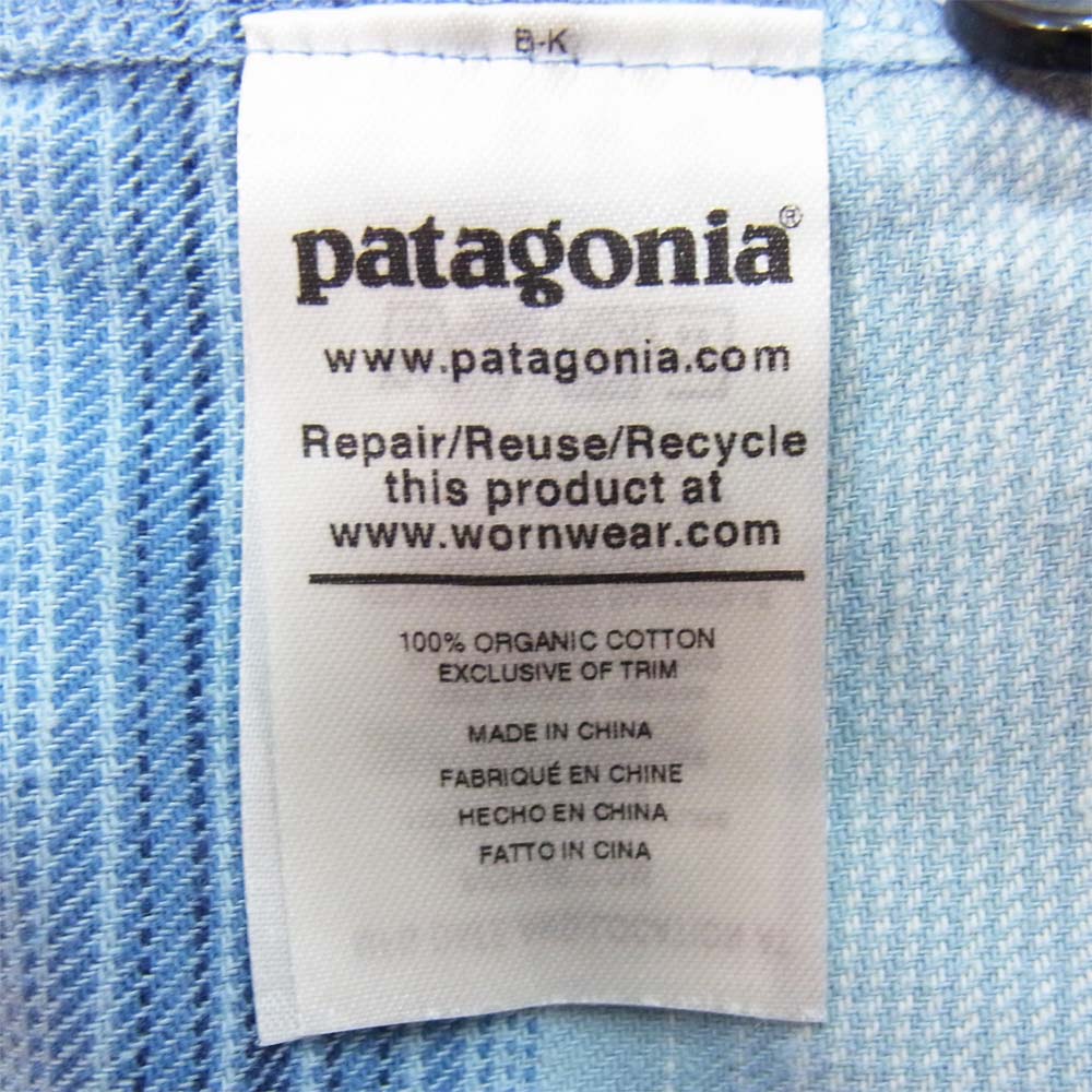 patagonia パタゴニア 20ss 53275 LW Fjord Flannel Hoody Big Sky Blue ライトウェイト フィヨルド フランネル フーディ Ｌ ブルー系 L【新古品】【未使用】【中古】