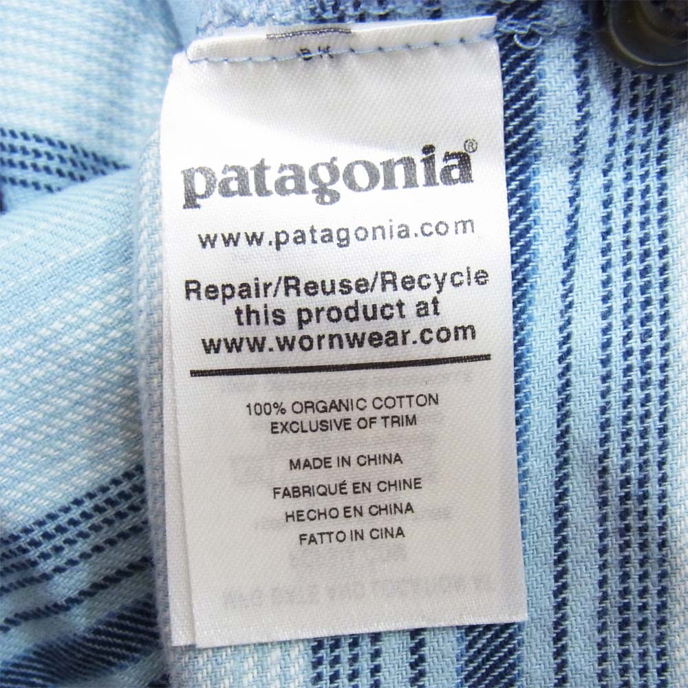 patagonia パタゴニア 20ss 53275 LW Fjord Flannel Hoody Big Sky Blue ライトウェイト フィヨルド フランネル フーディ Ｓ ブルー系 S【新古品】【未使用】【中古】