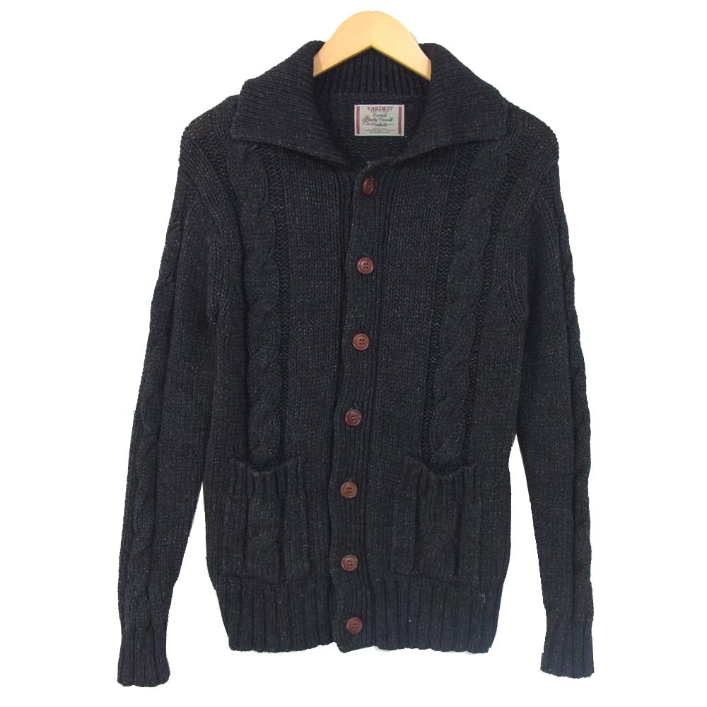 バルデ77 ケーブル ニット カーディガン ダークネイビー系 1【中古】