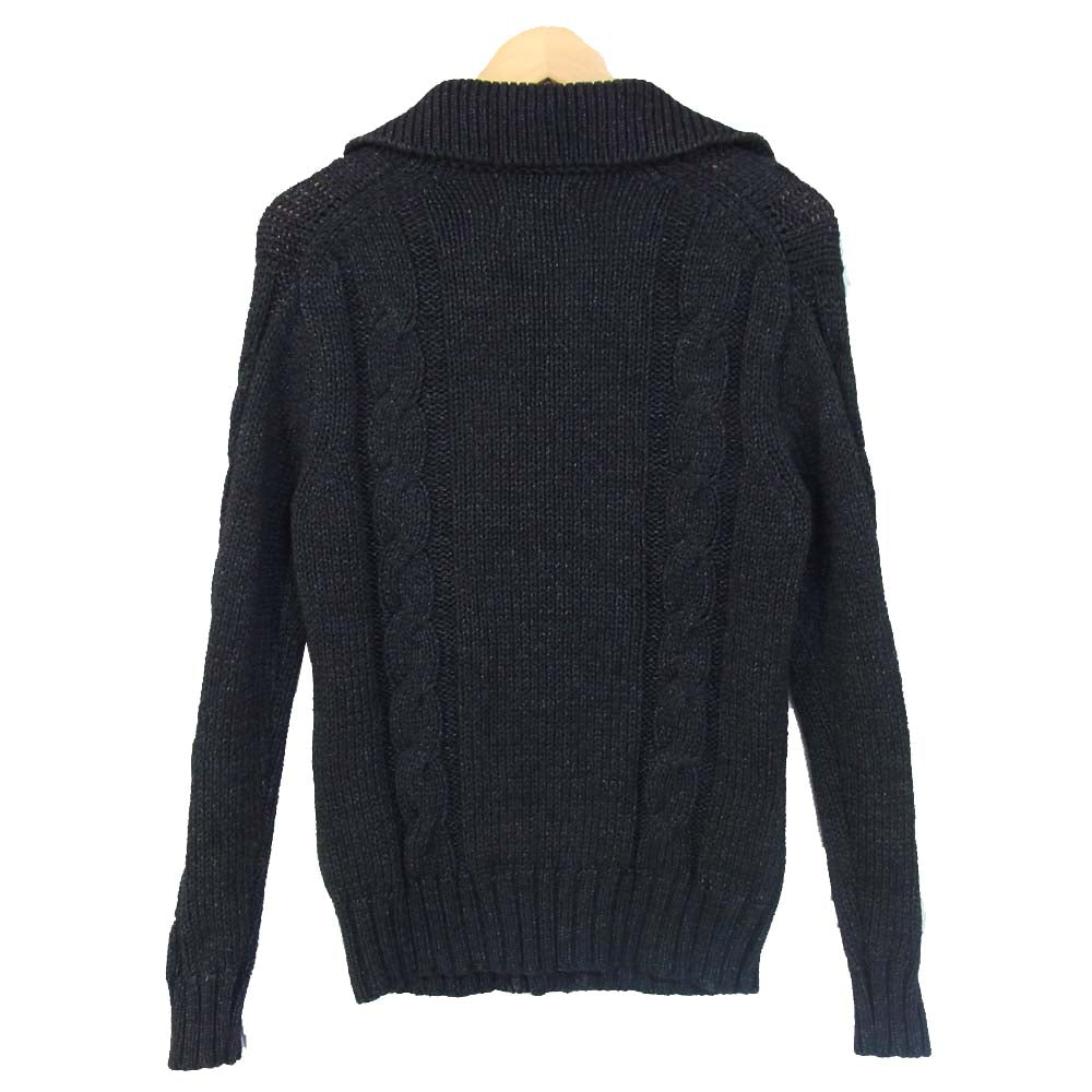 バルデ77 ケーブル ニット カーディガン ダークネイビー系 1【中古】
