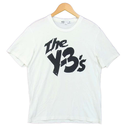 ワイスリー V12134 Y-3 ワイスリー The Y-３s プリント クルーネック 半袖 Tシャツ ホワイト系 L【中古】