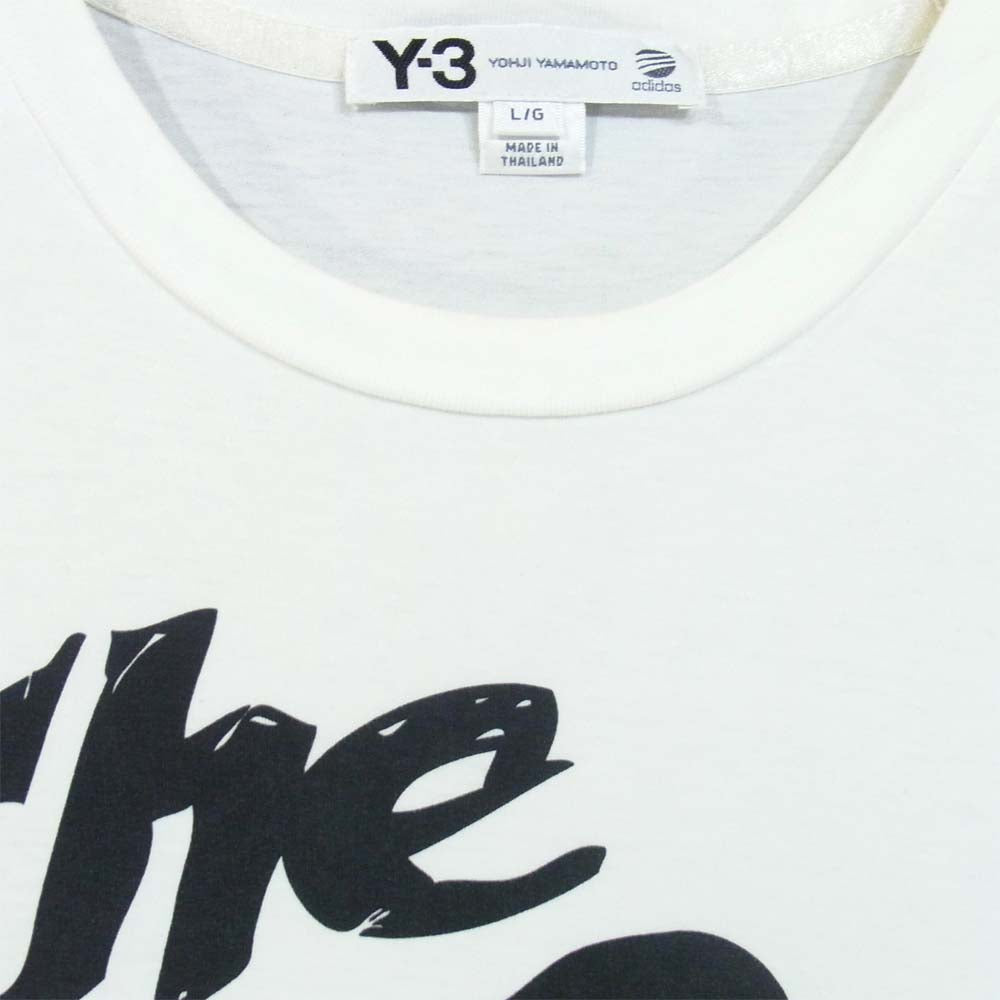 ワイスリー V12134 Y-3 ワイスリー The Y-３s プリント クルーネック 半袖 Tシャツ ホワイト系 L【中古】